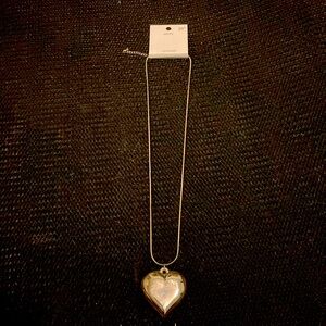 24” silver heart necklace